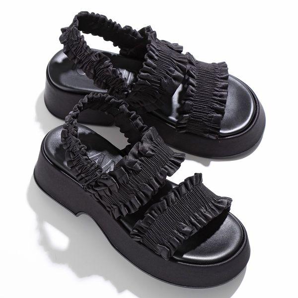 GANNI（ガニー） サンダル Smock Flaftorm Sandal スモック フラット