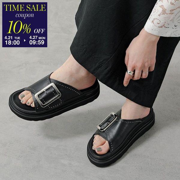 MOHI（モヒ） サンダル 1902483G レディース レザー ベルト スタッズ