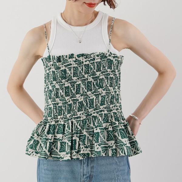 sara mallika（サラ マリカ） ビスチェ Cotton Poplin Print Cami Top