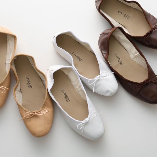 E.PORSELLI PORSELLI ポルセリ バレエシューズ BALLERINE PELLE