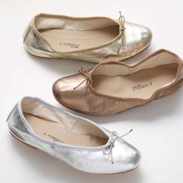 E.PORSELLI PORSELLI ポルセリ バレエシューズ BALLERINE LAMINATA
