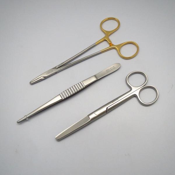 外科器具3点セット（メーヨーヘガール持針器TC超硬チップ付16cm、外科