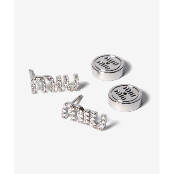 miu miu（ミュウミュウ） MIU MIU PIERCED EARRINGS クリスタル付