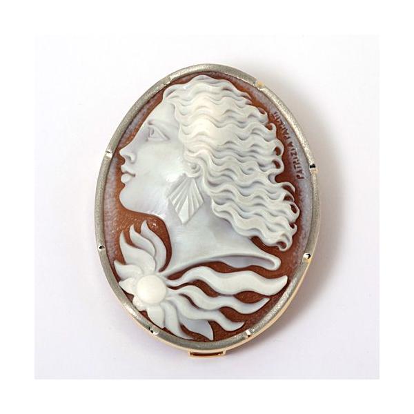 K18 プラチナ シェルカメオ ブローチ ペンダント : 宝寿堂 Yahoo!店