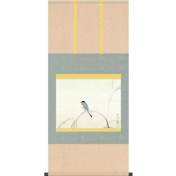 掛軸 (掛け軸) 文鳥 速水御舟 尺五横 約横54.5cm×縦115cm g4802 KZ2G9