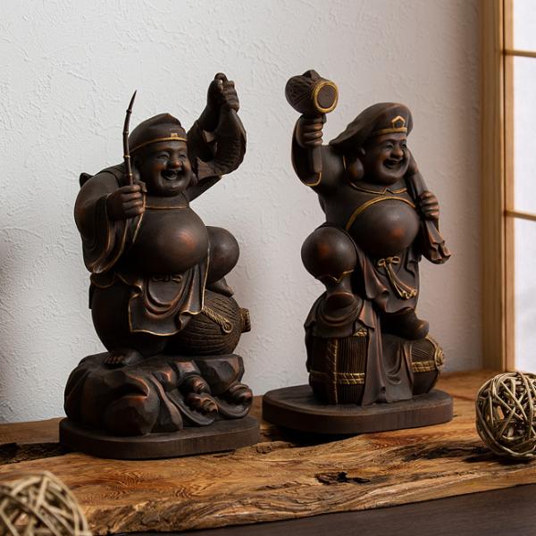 M2902】刻印なし 古い恵比寿 大黒 仏像 古仏 念侍仏 超古物 M2902