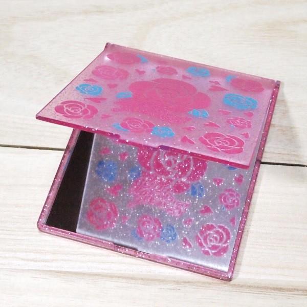 コンパクトミラー ラメモード ローズ（ピンク） 05171/折りたたみ鏡