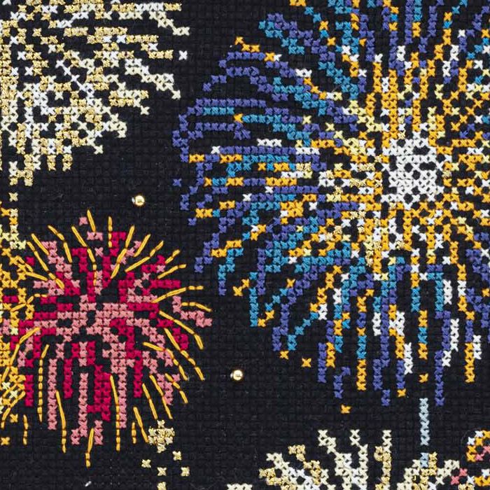 クロスステッチフレーム＜花火大会＞ | リバティ 生地、編み物、刺繍