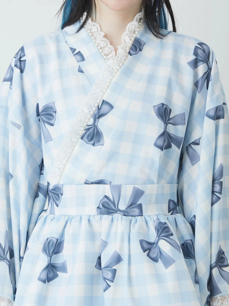 Bemqinギンガムリボン浴衣ワンピース - Ank Rouge(アンクルージュ)の