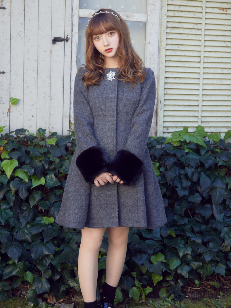 BACKリボンノーカラーフレアーコート - Ank Rouge(アンクルージュ)の