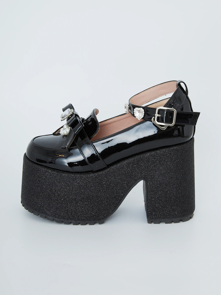 エナメルリボン厚底ローファー - Ank Rouge(アンクルージュ)の