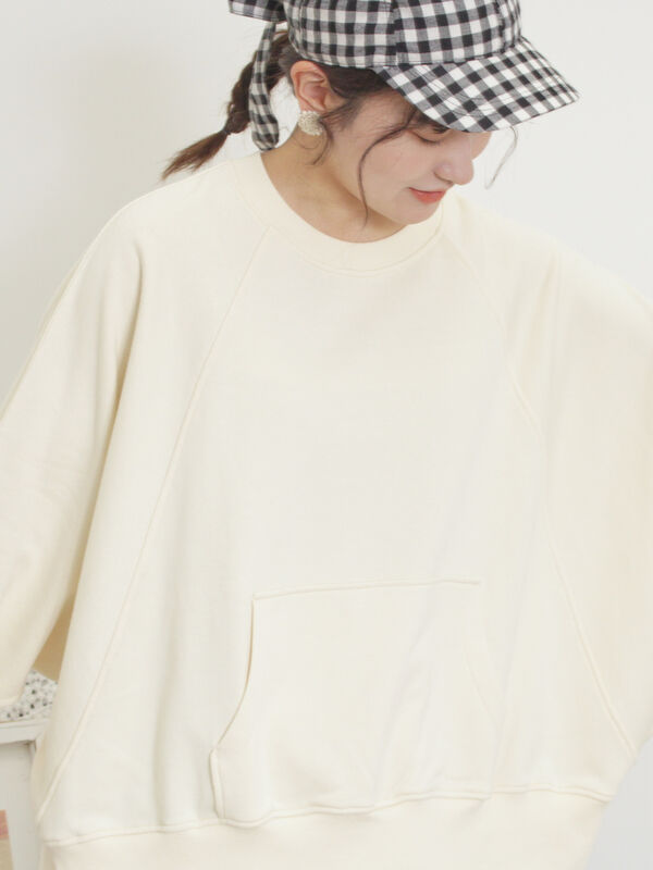 セール】 ドルマンスリーブゆるスウェット（チャコールグレー/ブラウン