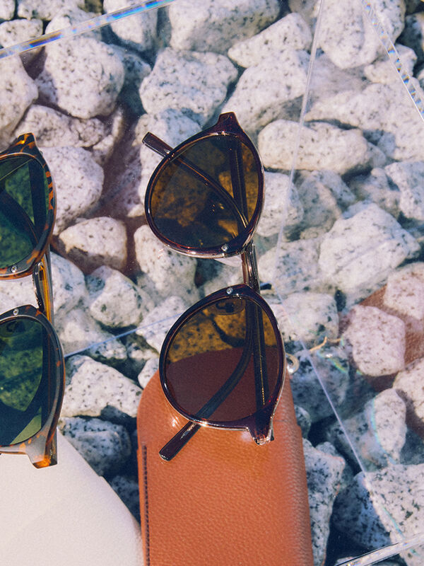 サングラス(ケース付き)（オフホワイト/ブラック/ブラウン