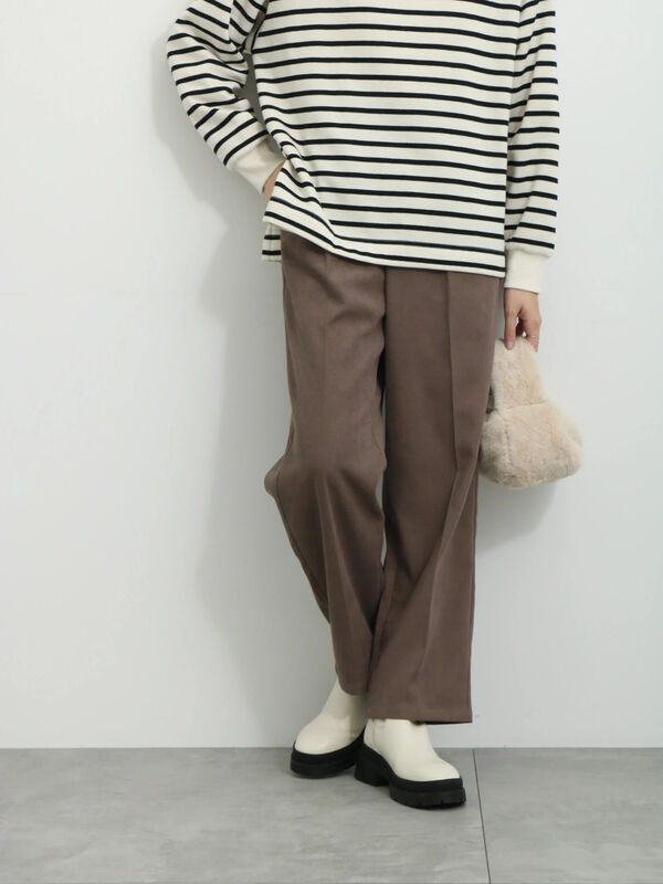 サイドベルトタックパンツ（ボトムス/パンツ）【セール】｜Samansa