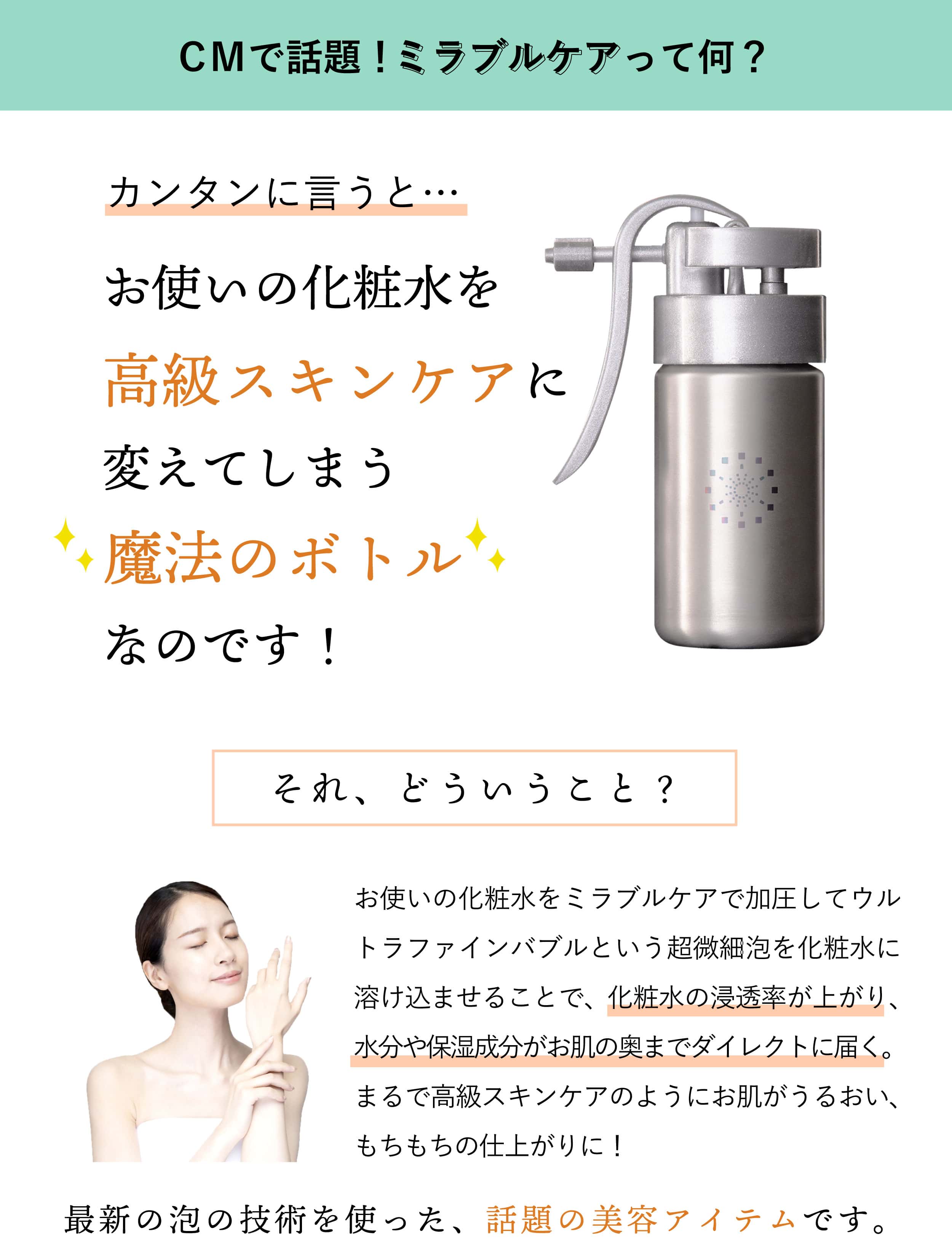 ミラブルケア（ウルトラファインバブル生成スプレーボトル