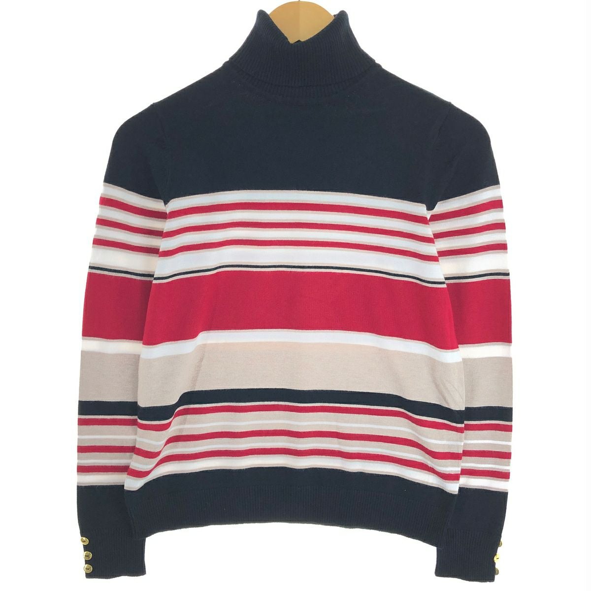 古着 JOSEPH A. マルチボーダー タートルネック ニットセーター