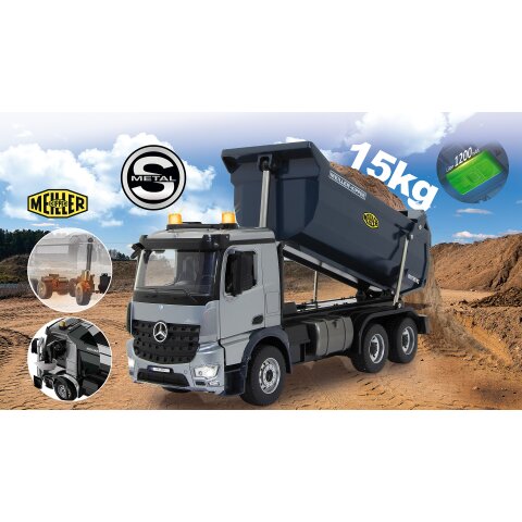 Dump truck Mercedes Benz Arocs 1:20 Metal Meiller 2,4GHz