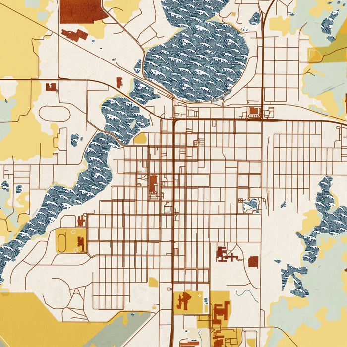 Alexandria - Minnesota Map Print in Woodblock — JACE Maps