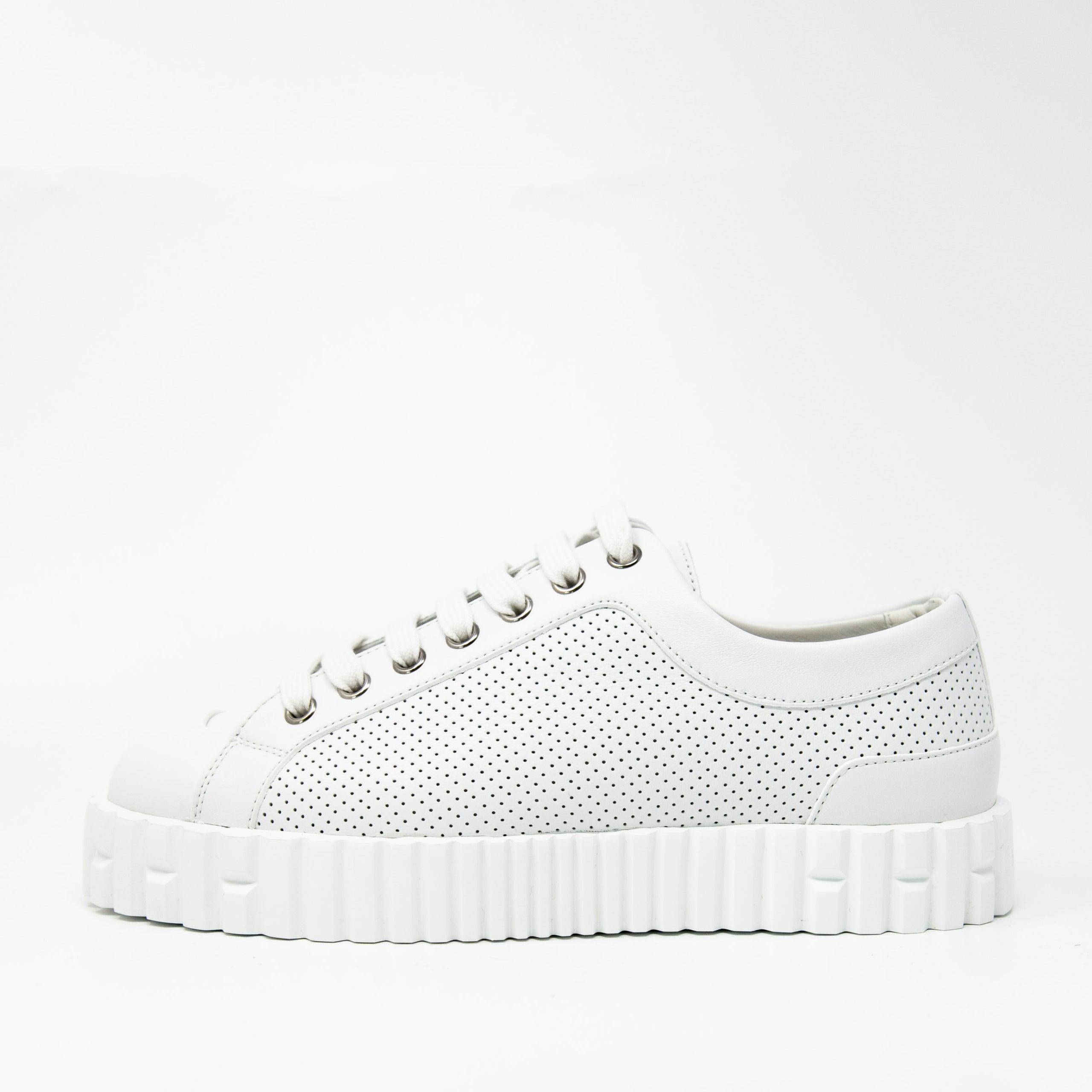 Hermes White Veau Cross Sneakers 36 | Jadore Couture