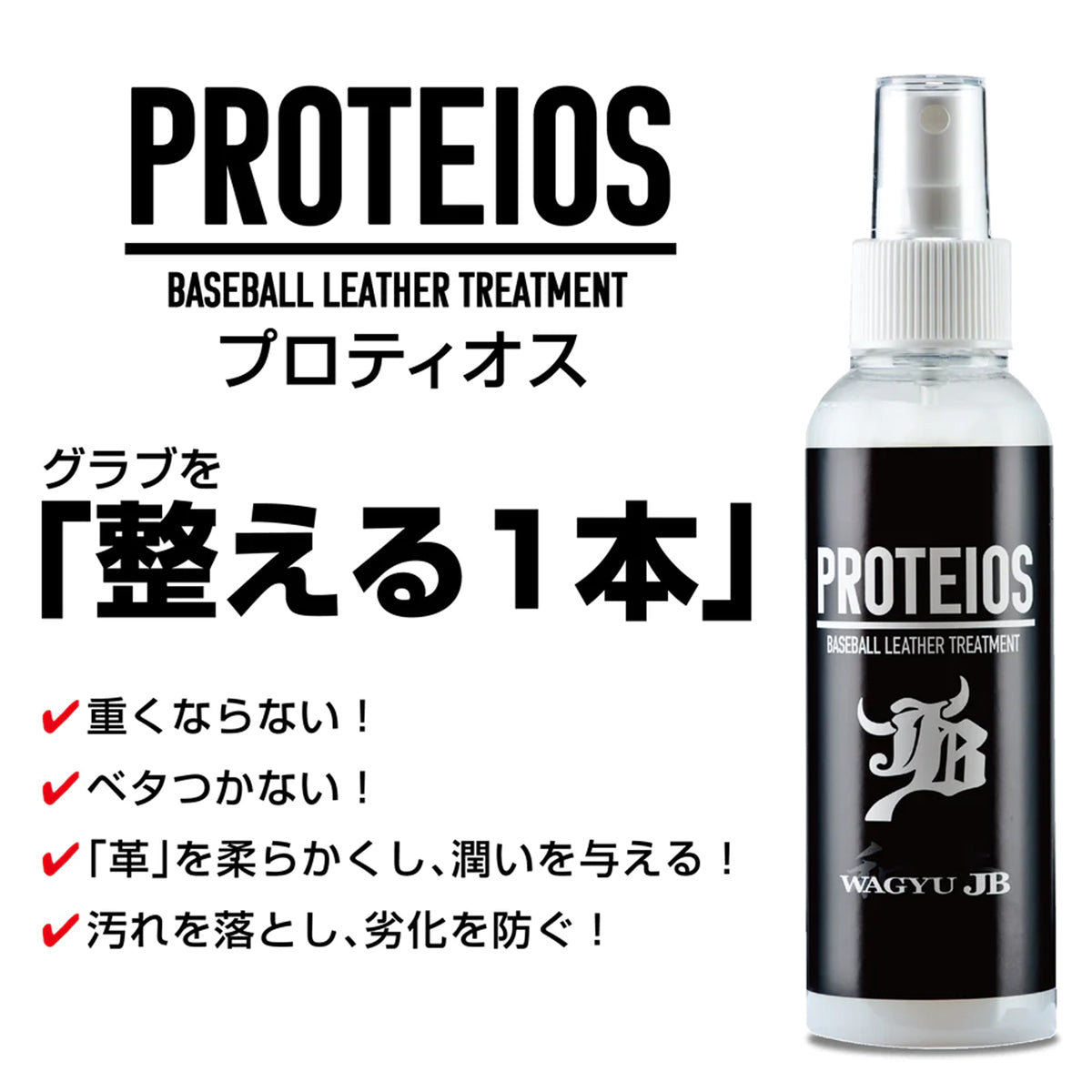 グラブメンテナンス5点セット（プロティオス・和牛オイル・JBブラシ