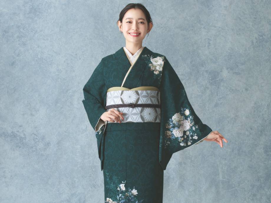 JAPAN STYLE】訪問着レンタルセット JL117｜現代モダンなダーク
