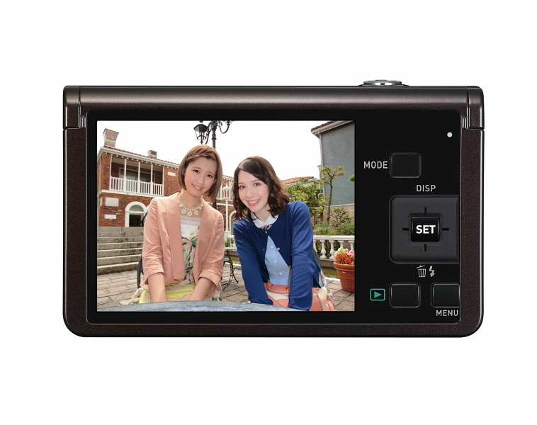 カシオ、新エクシリム「EX-ZR50」--自分撮りや仲間撮りに適したチルト