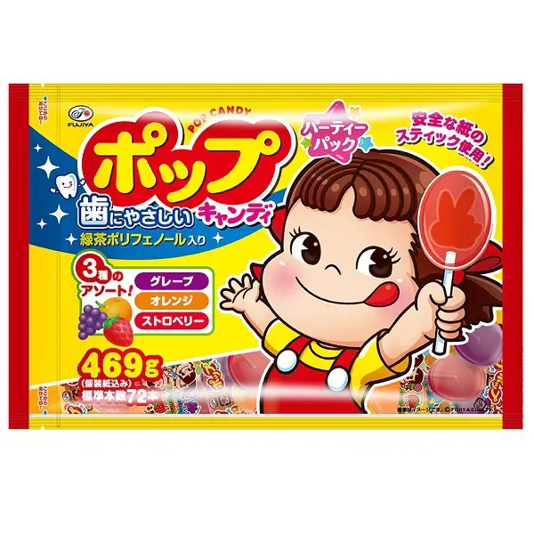 FUJIYA Peko-chan Pop Candy - 4 Fruits Flavors Assortment (不二家