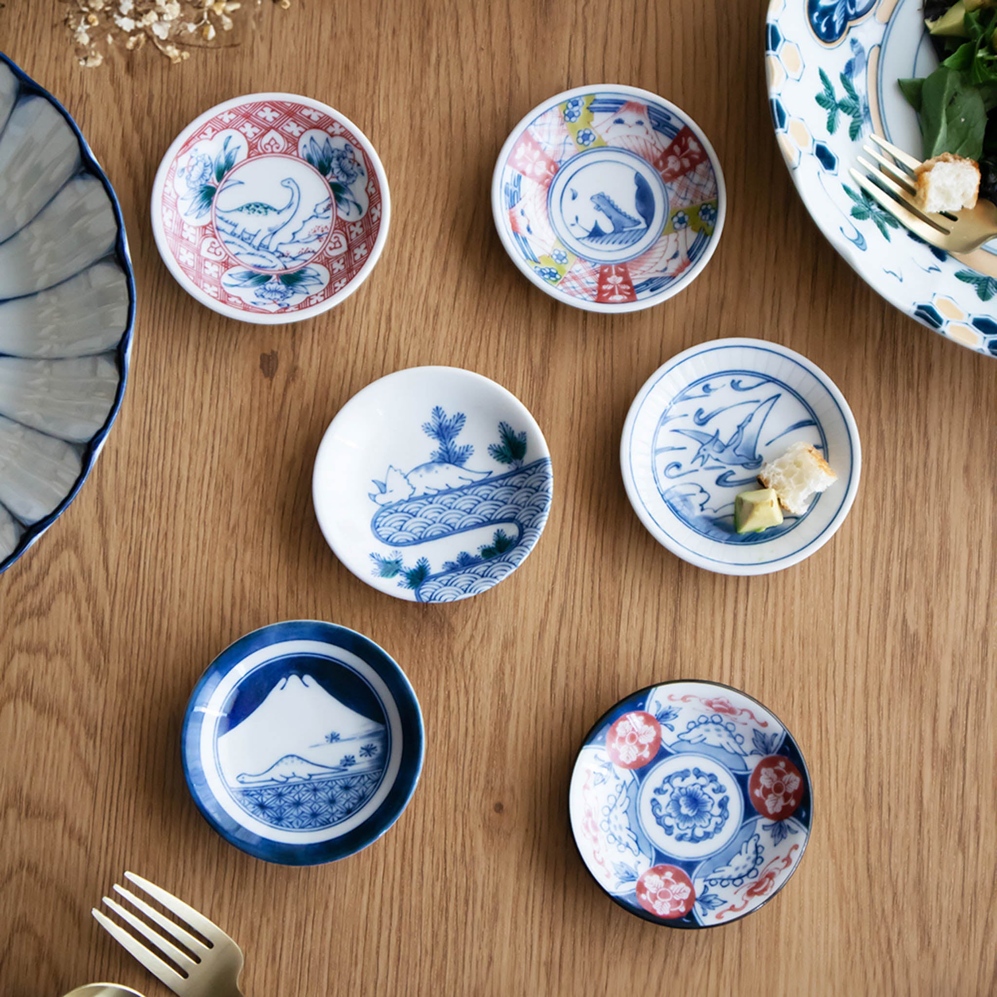 美濃焼 まめ皿セット | 江戸っ子恐竜 | 六客 | awasaka