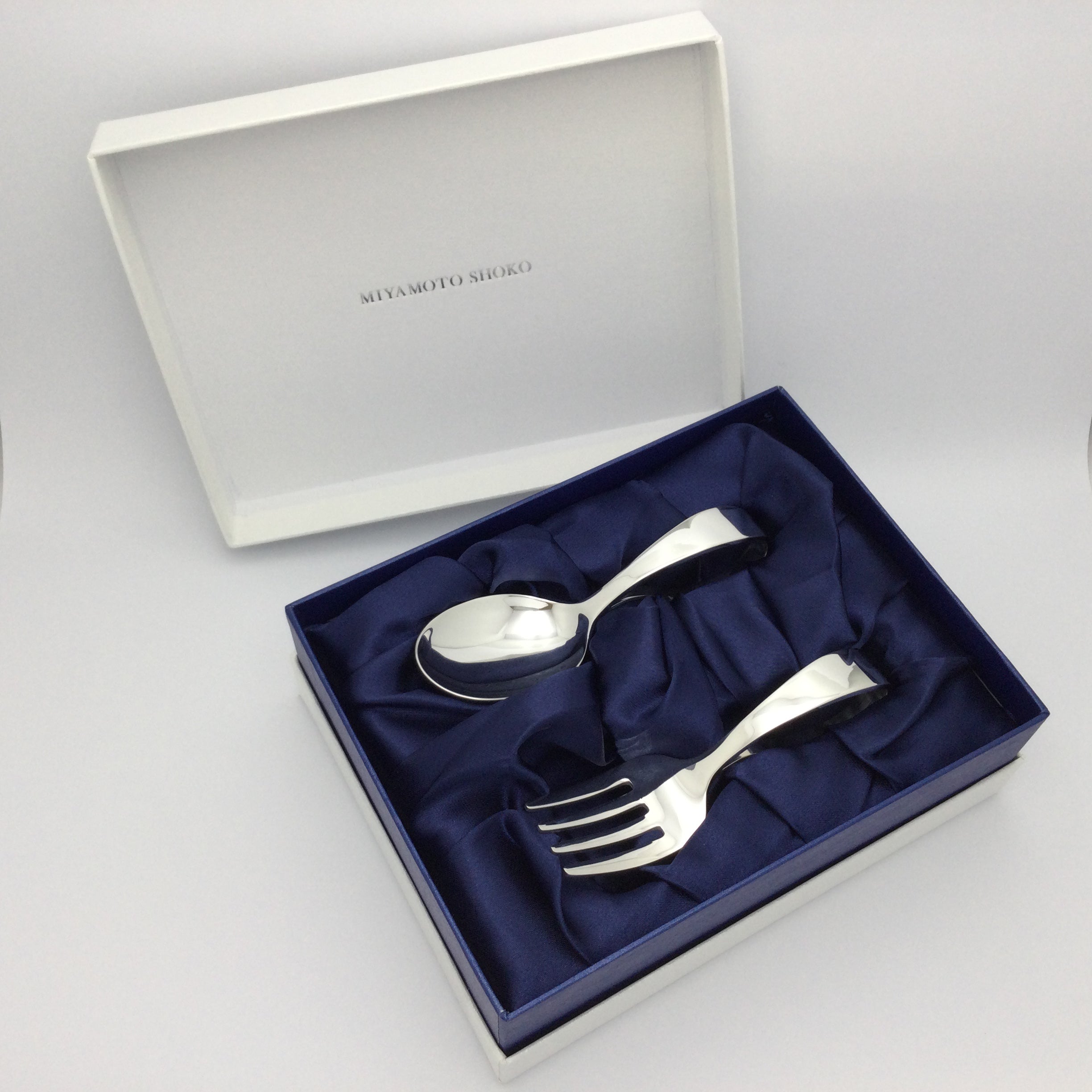 食器 | 銀のベビースプーン・フォークセット | 曲がり | 宮本商行