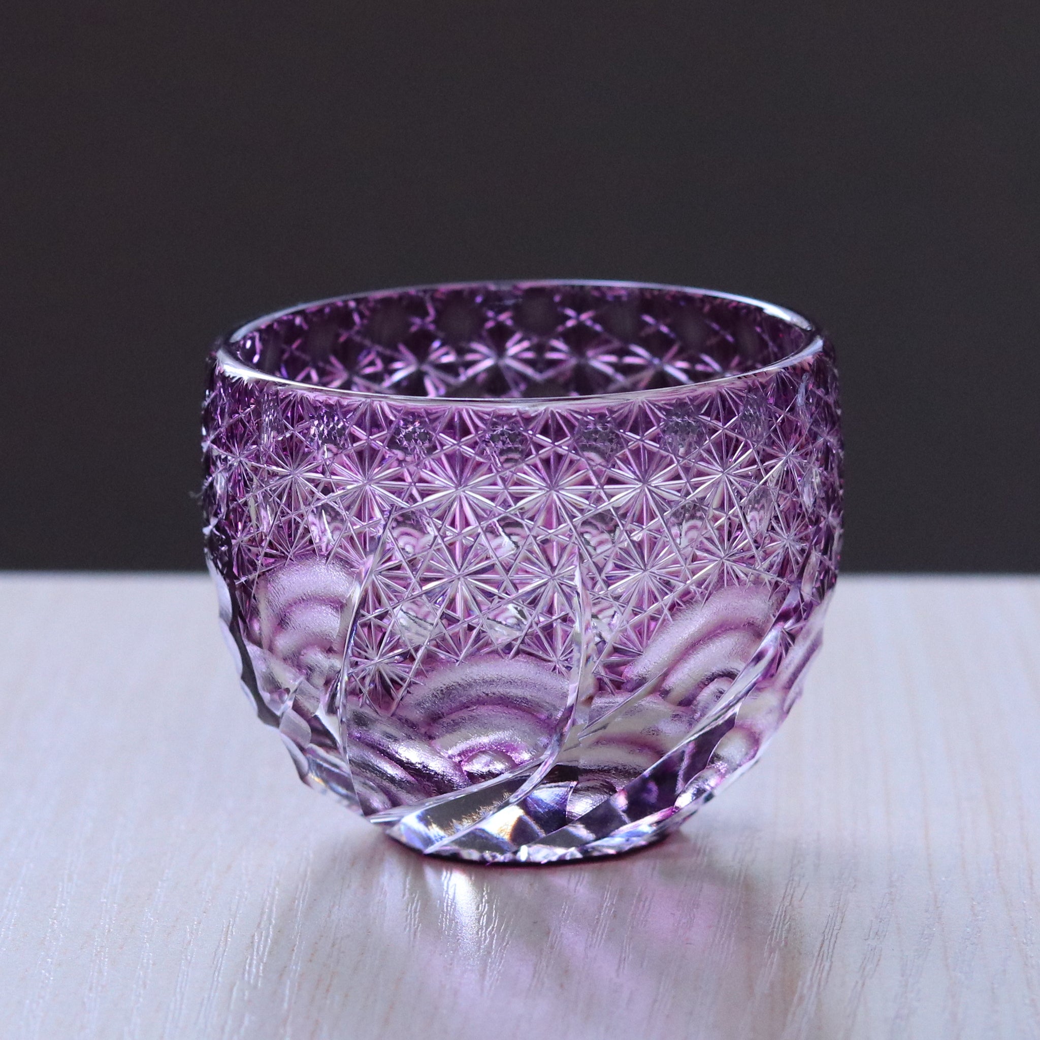 江戸切子 ぐい呑み | 漣 | 金紫 | 山田硝子