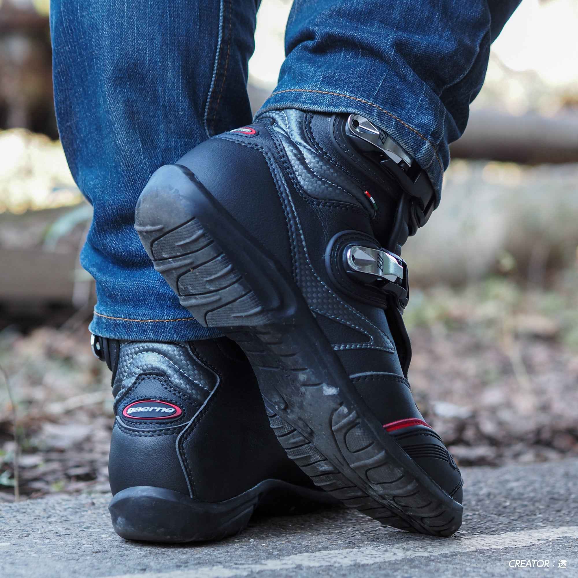 試着無料】ガエルネ タフギアフラット - バイク ブーツ ツーリング