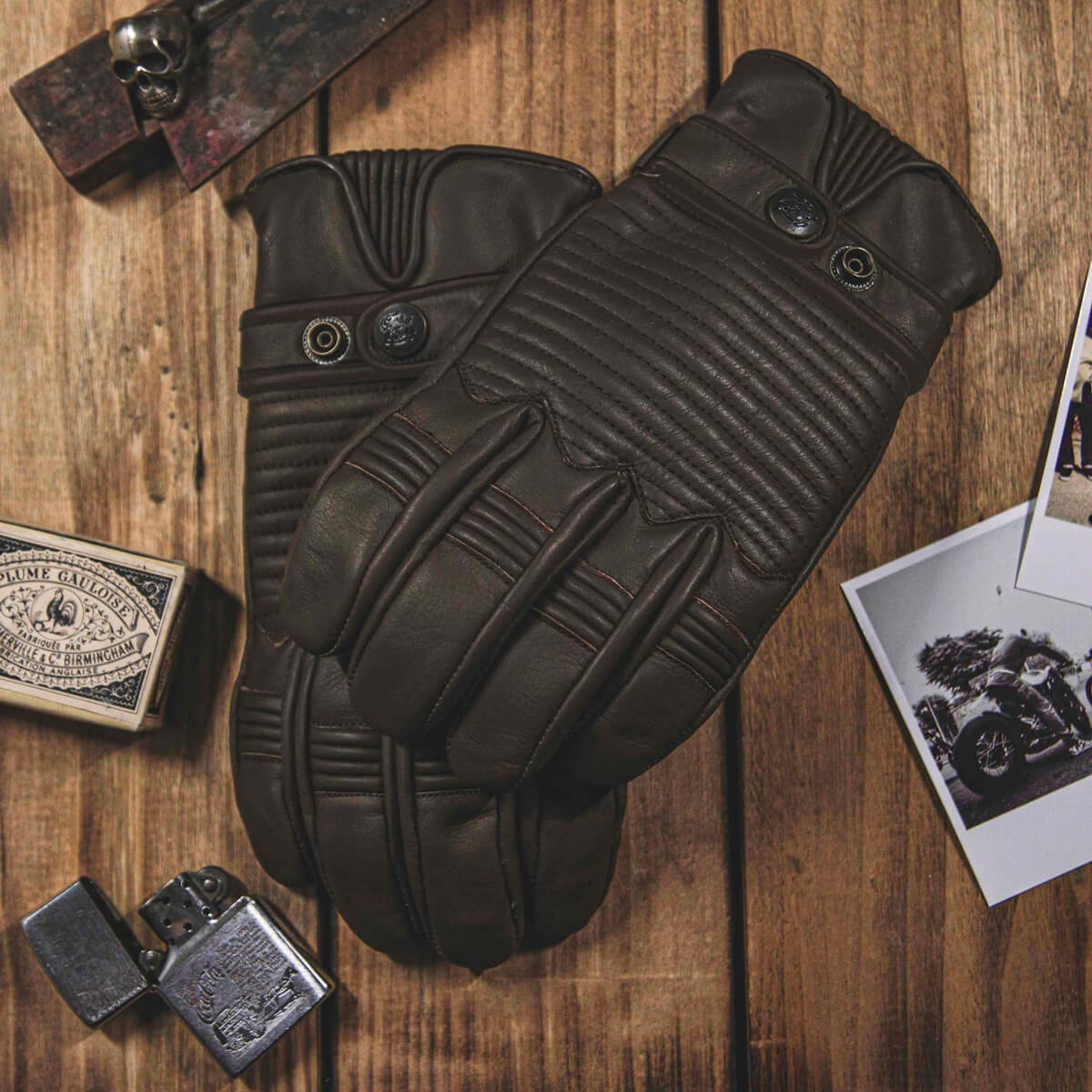 試着無料】エイジオブグローリー ガレージ - バイク レザー グローブ