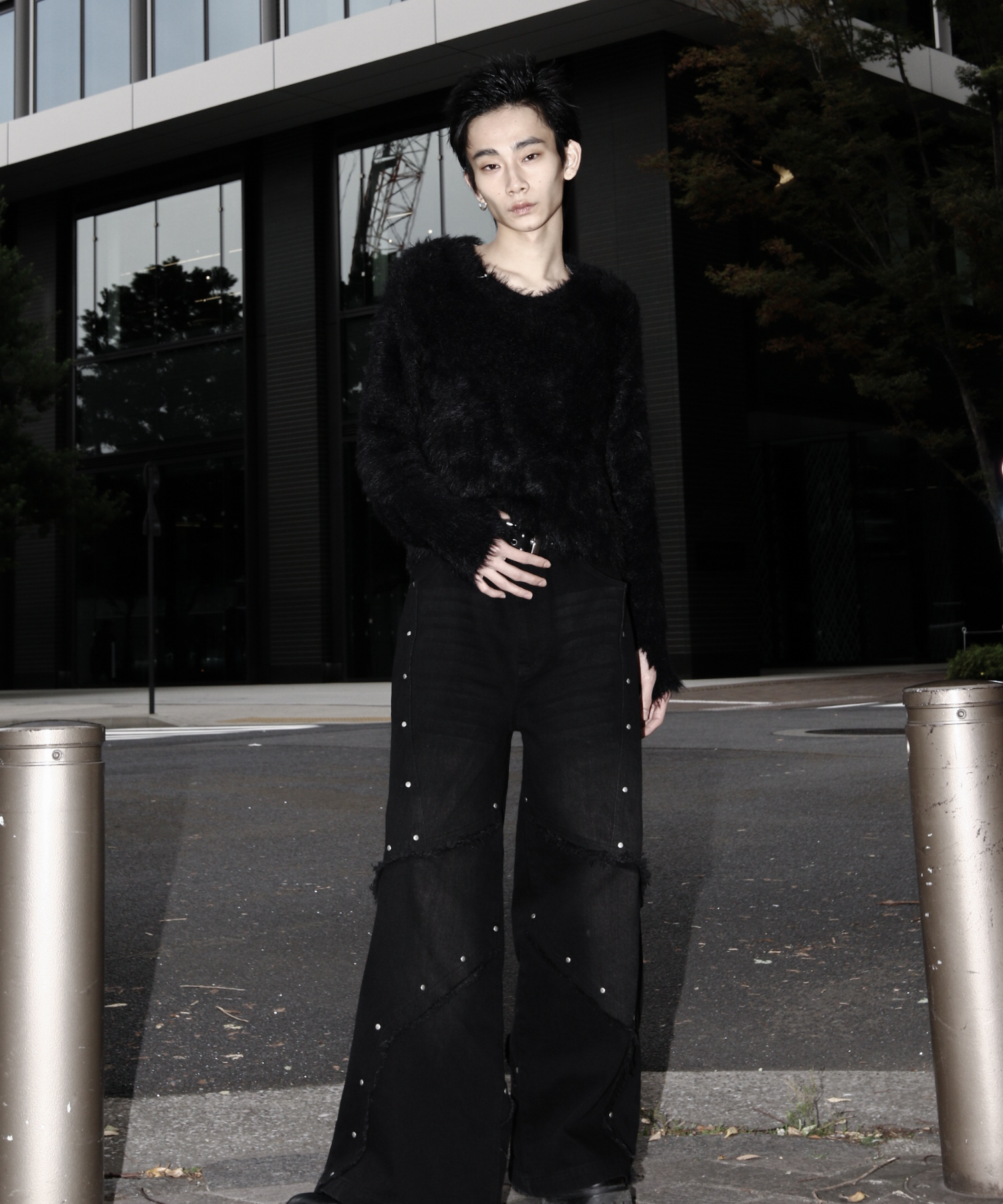 Neck Pierce Shaggy Knit – Jent Louis