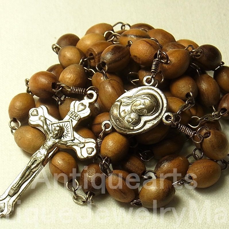 イスラエル ヴィンテージ ロザリオ オリーブウッド（Olive wood）と