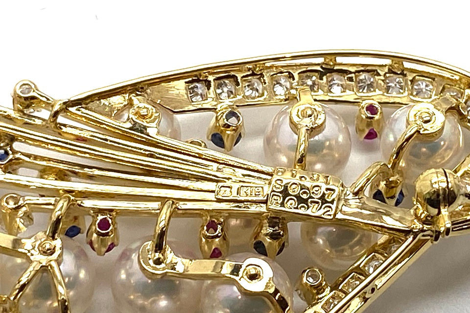 MIKIMOTO 【ミキモト】K18アコヤパール ダイヤモンド ルビー