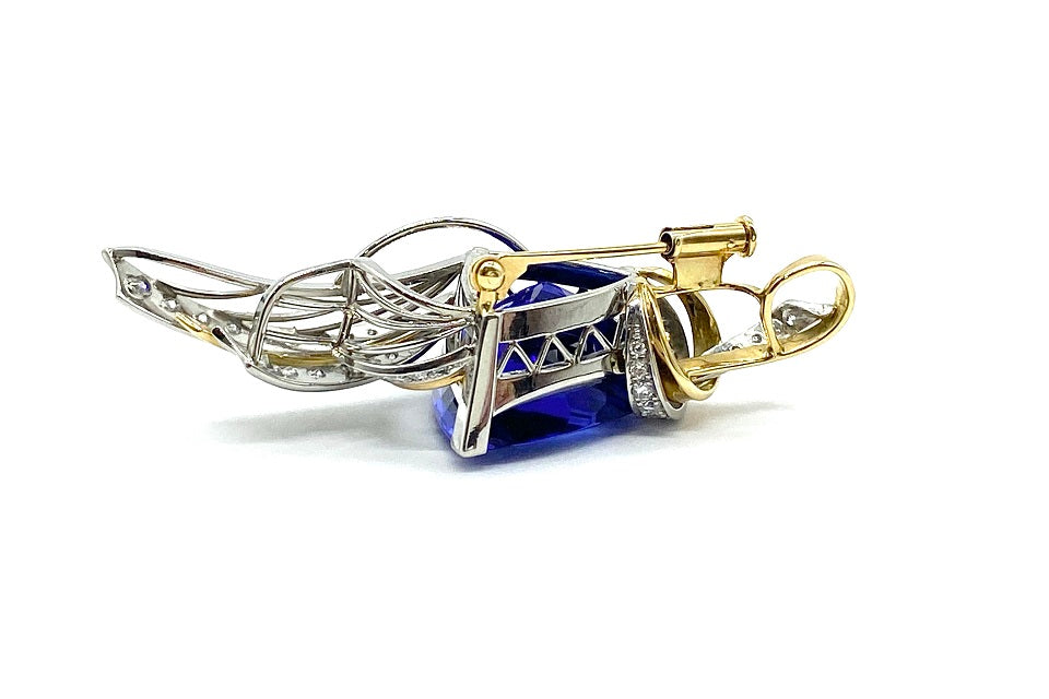 Tanzanite Pt900/K18タンザナイト ダイヤモンドペントップ兼ブローチ