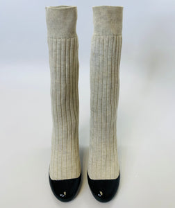 CHANEL Black and Beige High Boots Size 37 1/2 – JDEX Styles