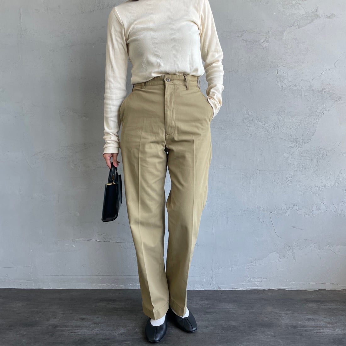 THE SHINZONE [ザ シンゾーン] ウォッシュド ハイウエストチノパン