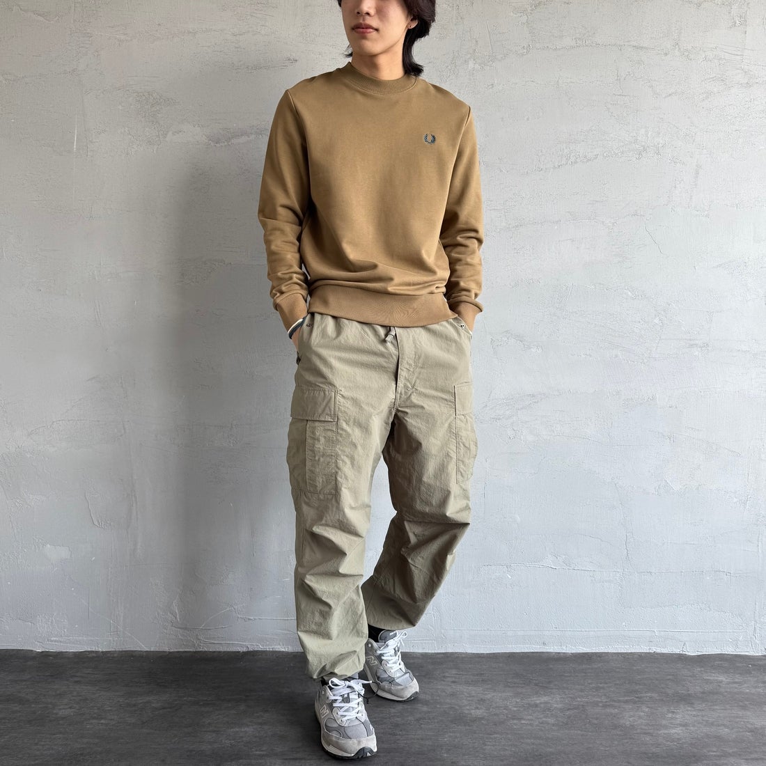 FRED PERRY [フレッドペリー] ワンポイント刺繍 クルーネック