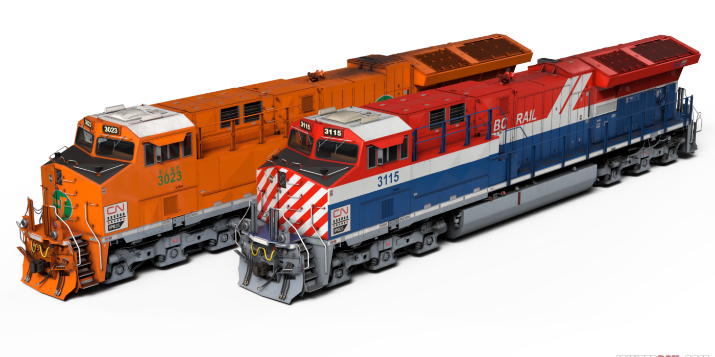 GE ET44AC – CN Heritage Set 1 BCOL/EJE – JointedRail.com