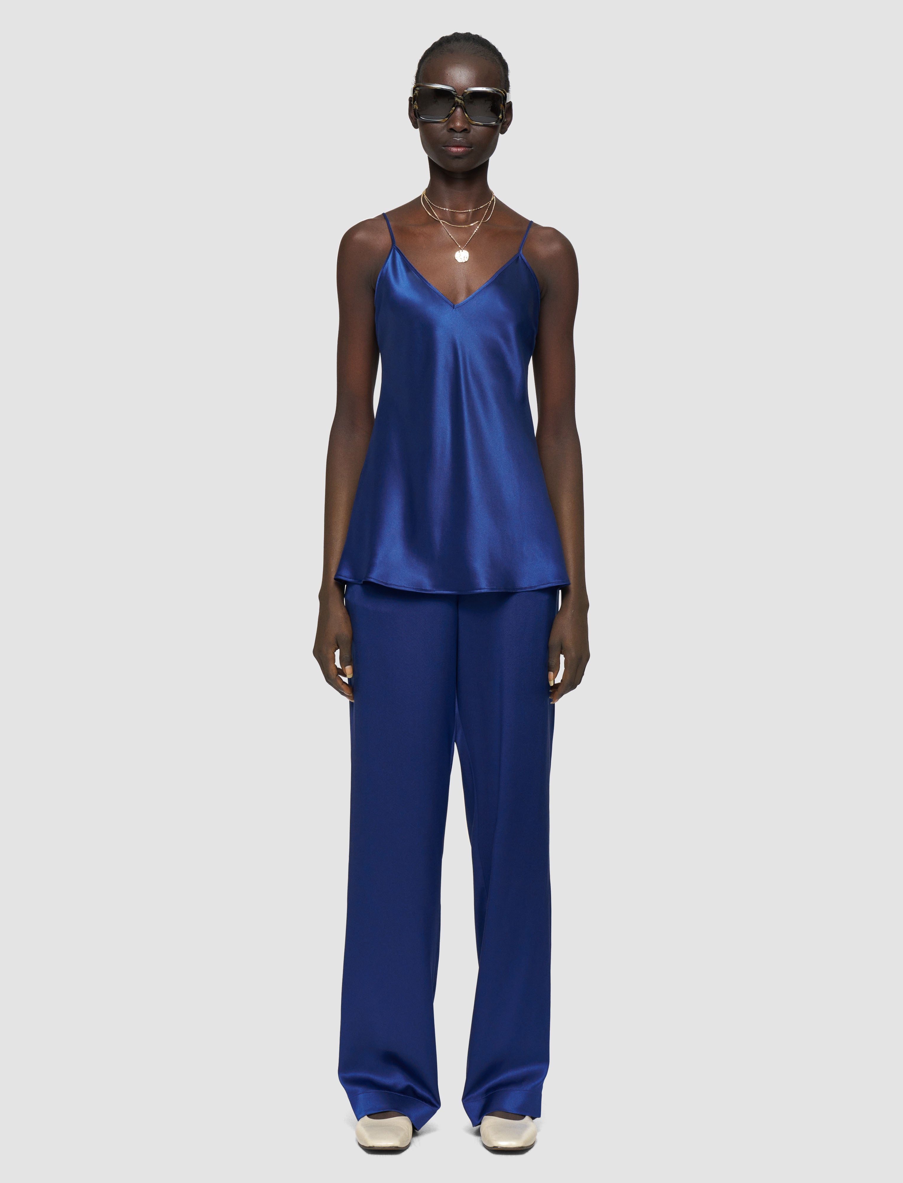 Clea Silk Satin Camisole in Blue | JOSEPH US