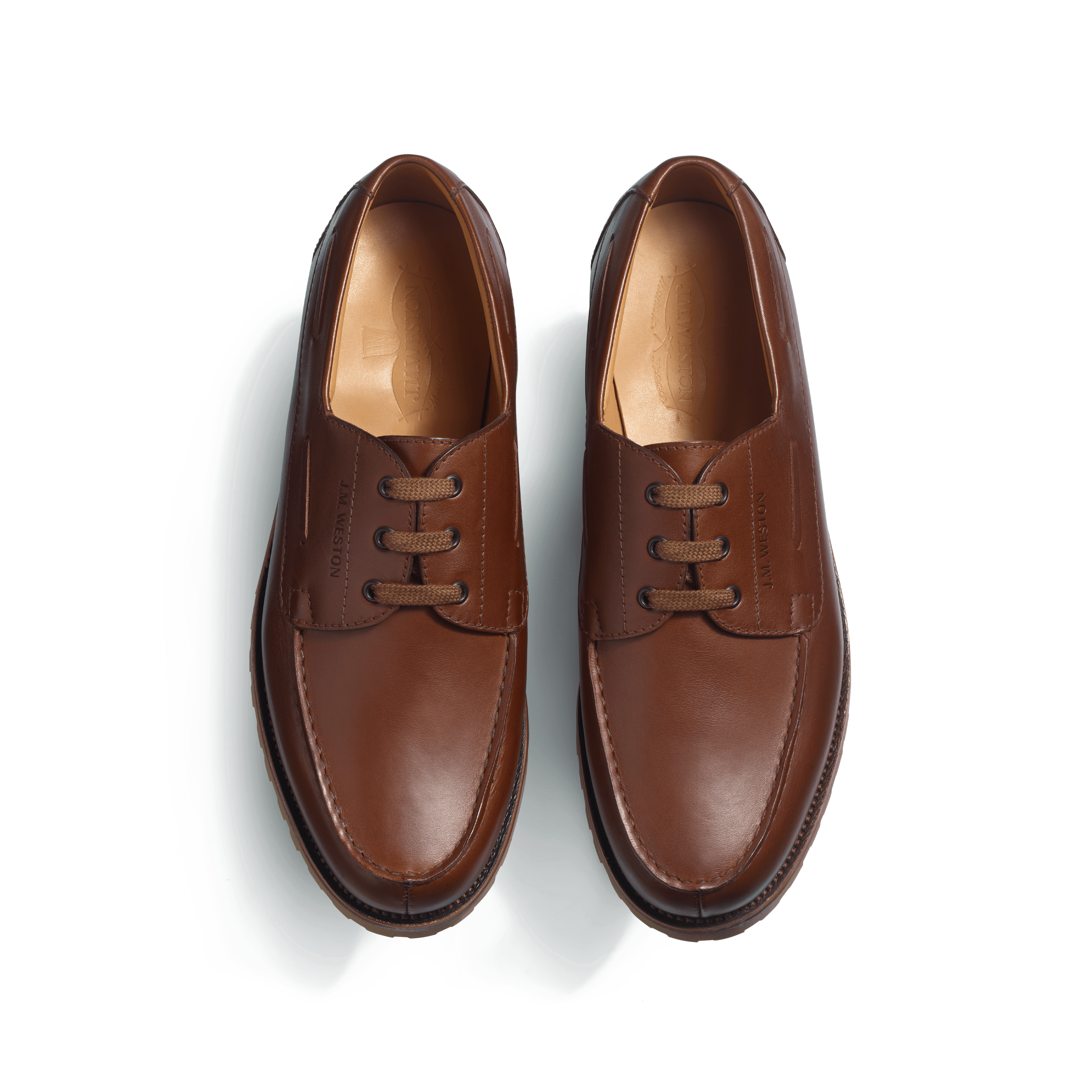 Men's Chestnut brown Leather Deck Derby – J.M. Weston
