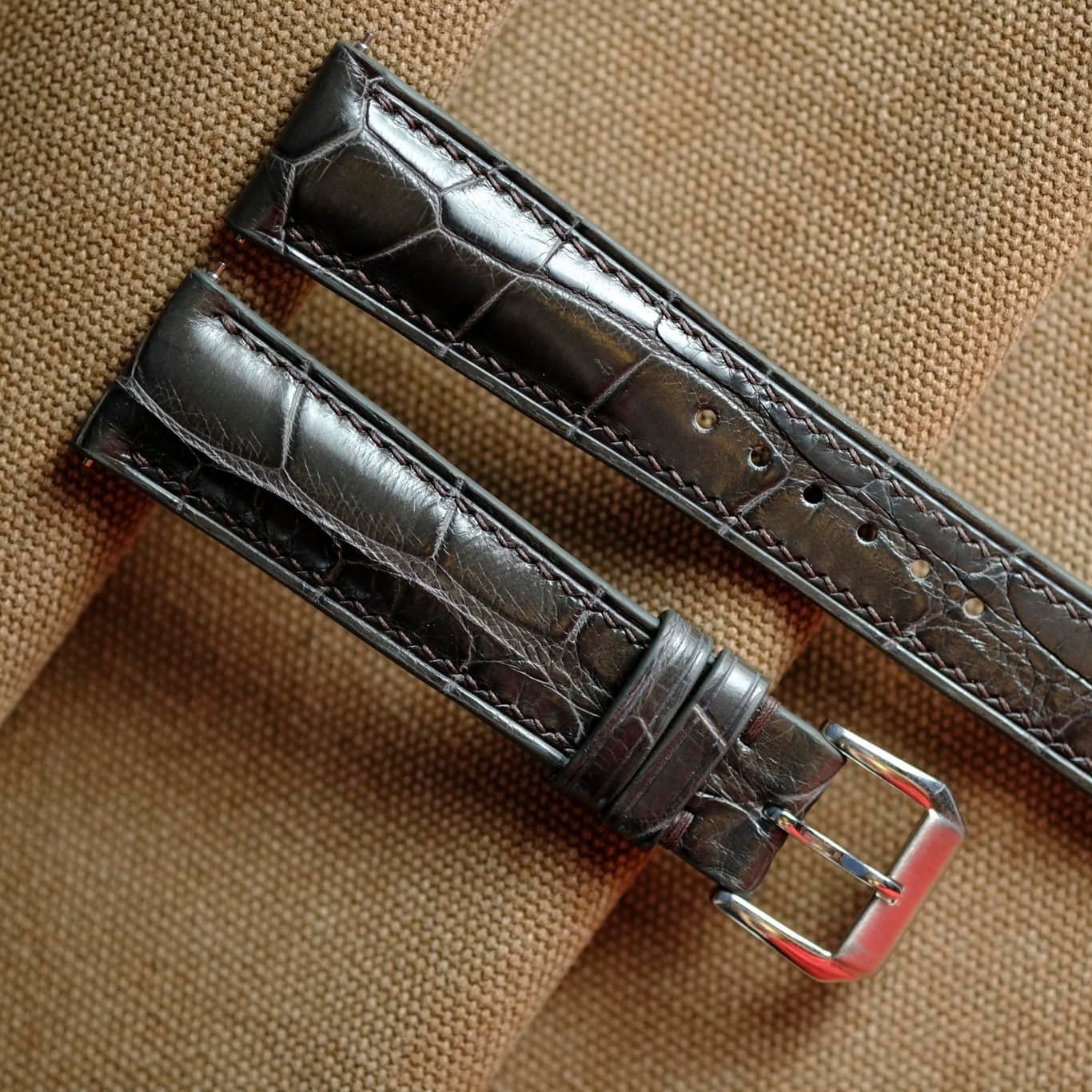 腕時計ベルト革 高級 本革アリゲーター クロコダイル 時計バンド