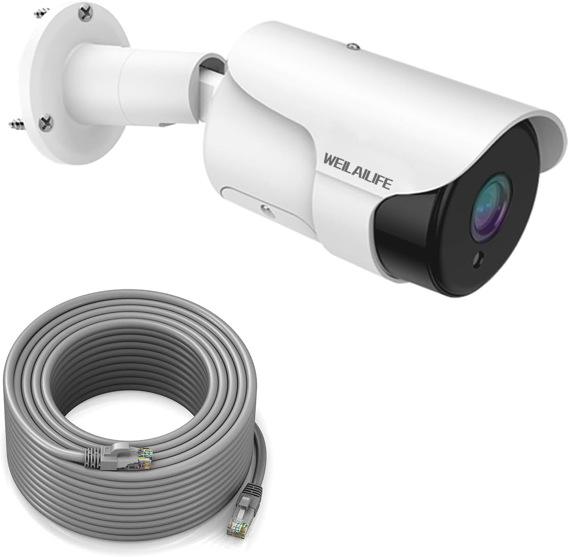 800万画素 POE防犯カメラ単体 設置簡単 遠隔監視 双方向通話 防水防塵