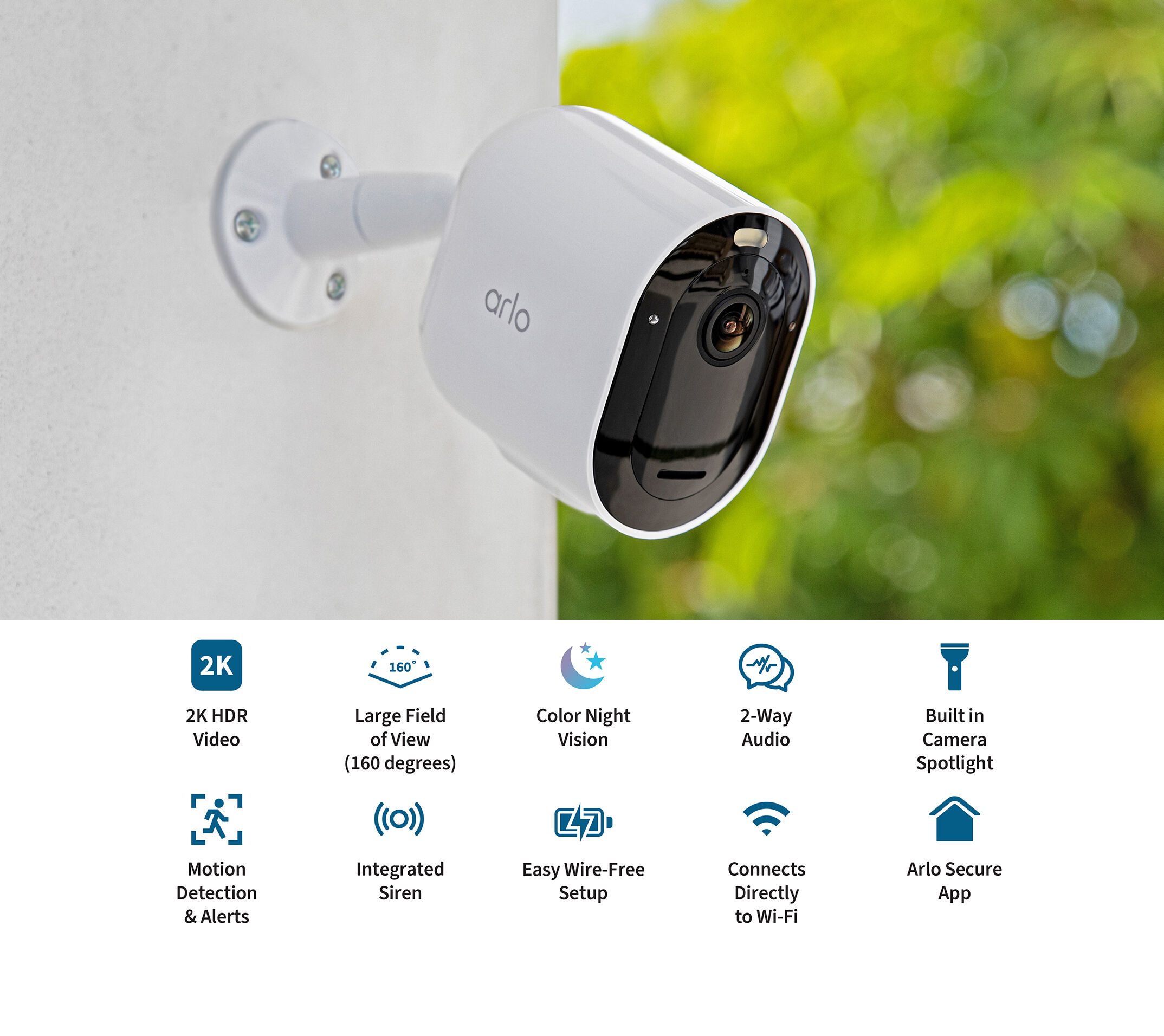 Arlo Pro 5S 2K Spotlight Camera | 2K HDR Intelligent Security Camera