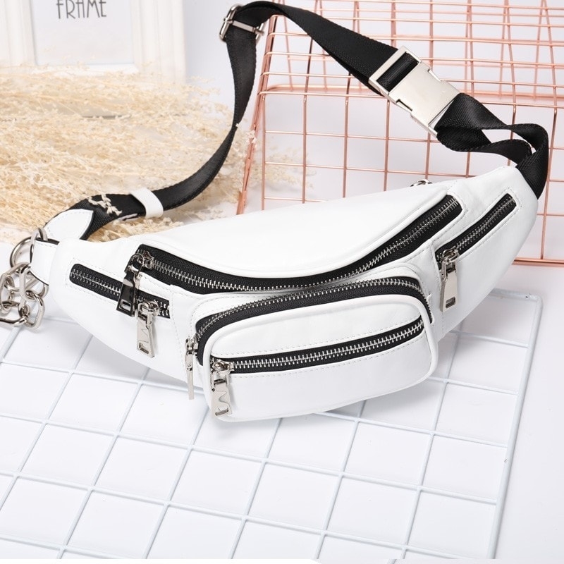 2022 本革 人気 白 ウエストポーチ レディース おしゃれ チェーン