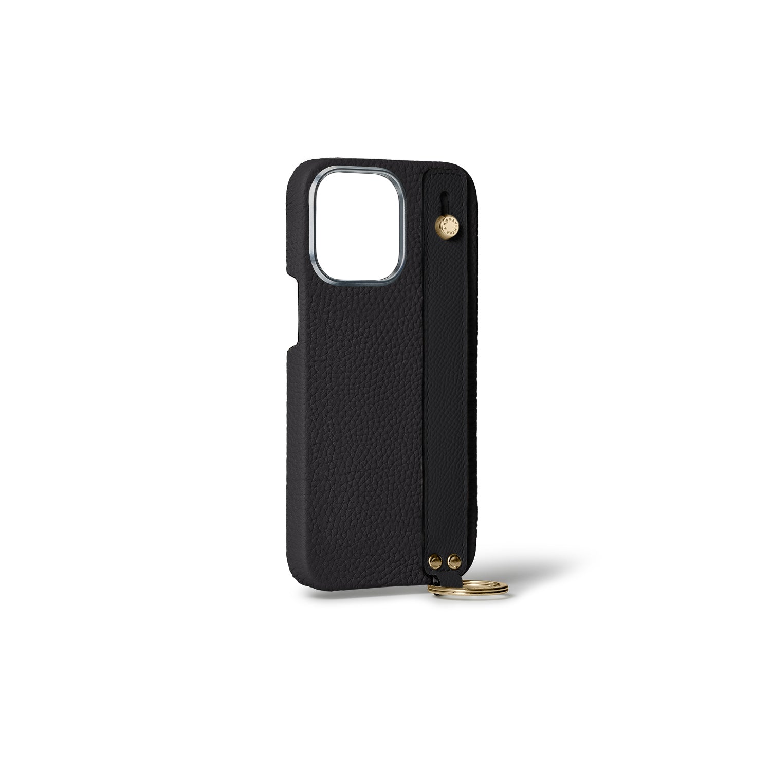 iPhone 15 Pro) ハンドル付き バックカバーケース シュリンクレザー