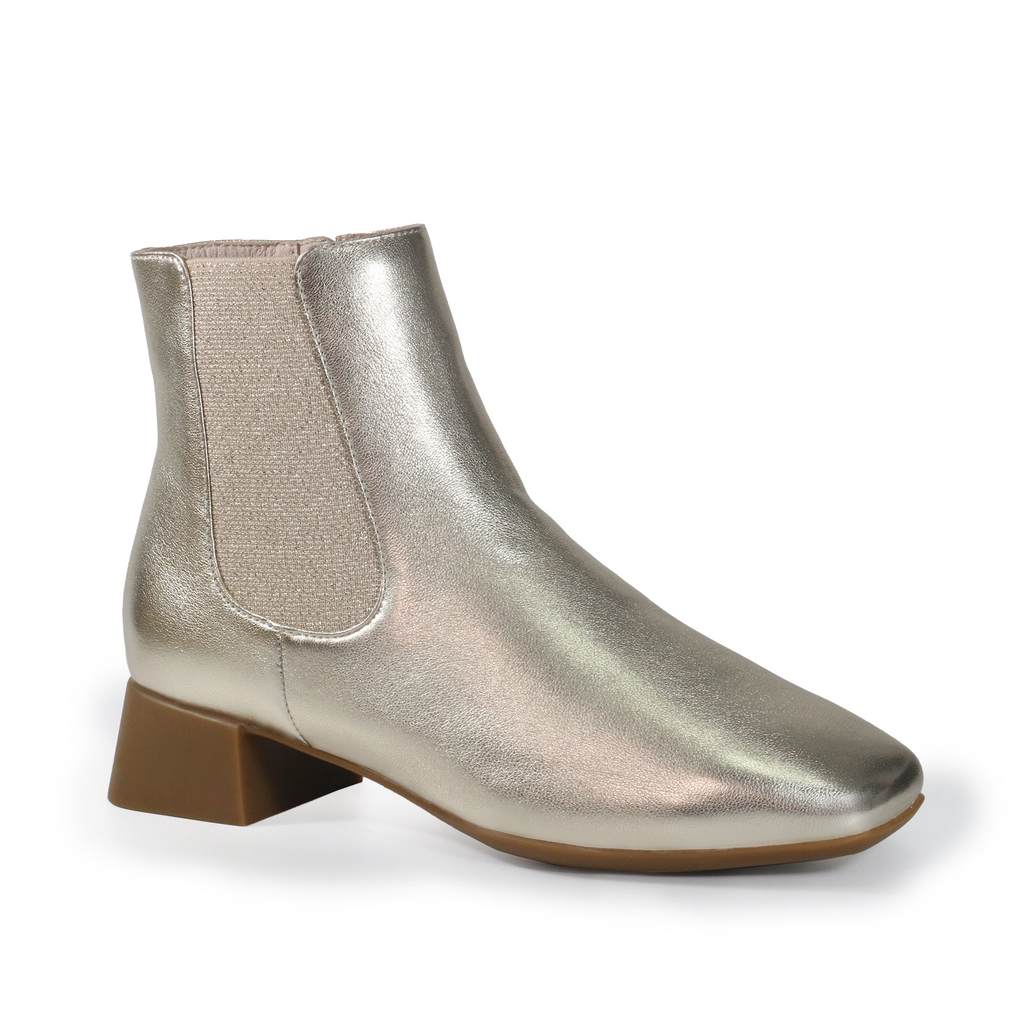 フィオリノ HASSELT レディース山羊革サイドゴアブーツ （ゴールド