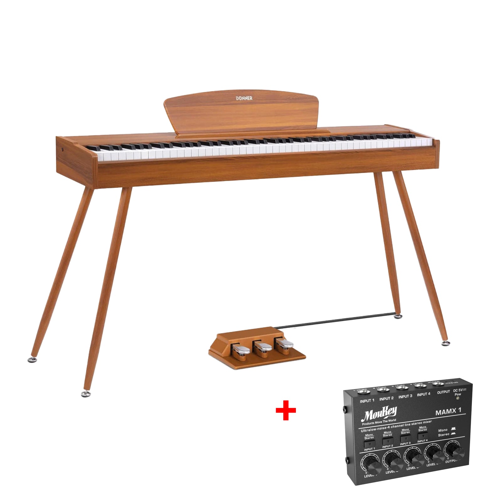 DDP-80 木目調88鍵重錘アップライト電子ピアノ家庭用 Donner