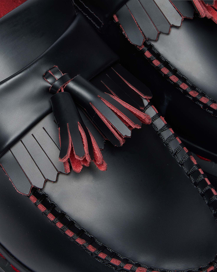 ADRIAN レッドステッチ タッセル ローファー